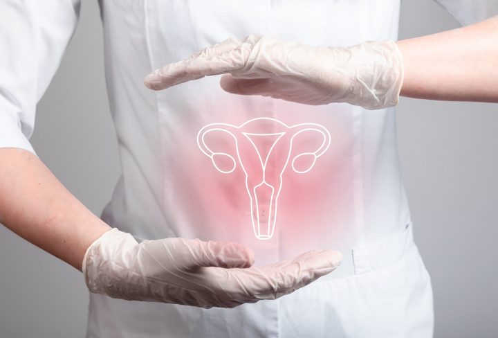 Uterus, womb symbol. Women health and disease concept. Womb, gynecology problems. High quality photo